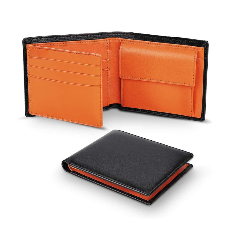 Men's short loose-leaf wallet RFID top-layer cowhide wallet with multiple card slots