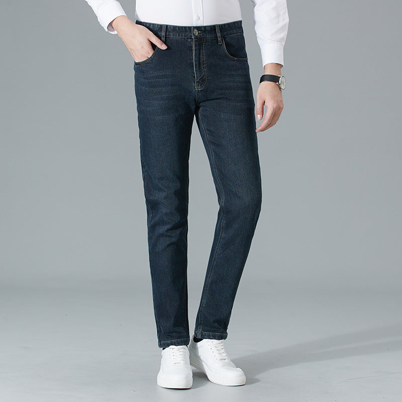 Small straight business casual versatile men's trousers elastic slim trousers