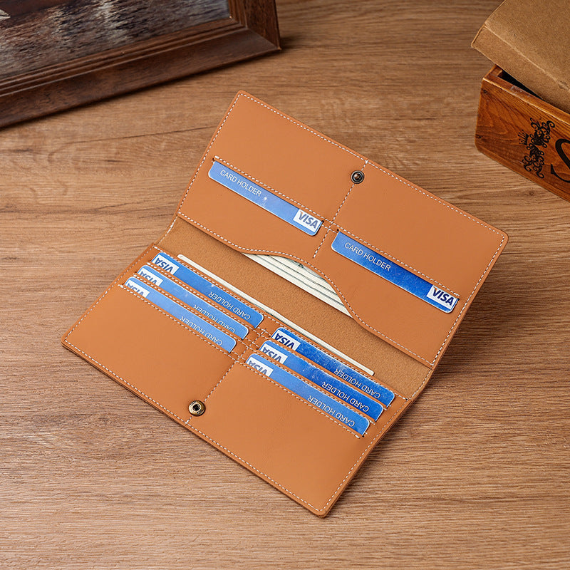 Full top-grain cowhide wallet, genuine leather, high-end, multi-card slots, business, comfortable clutch, long style