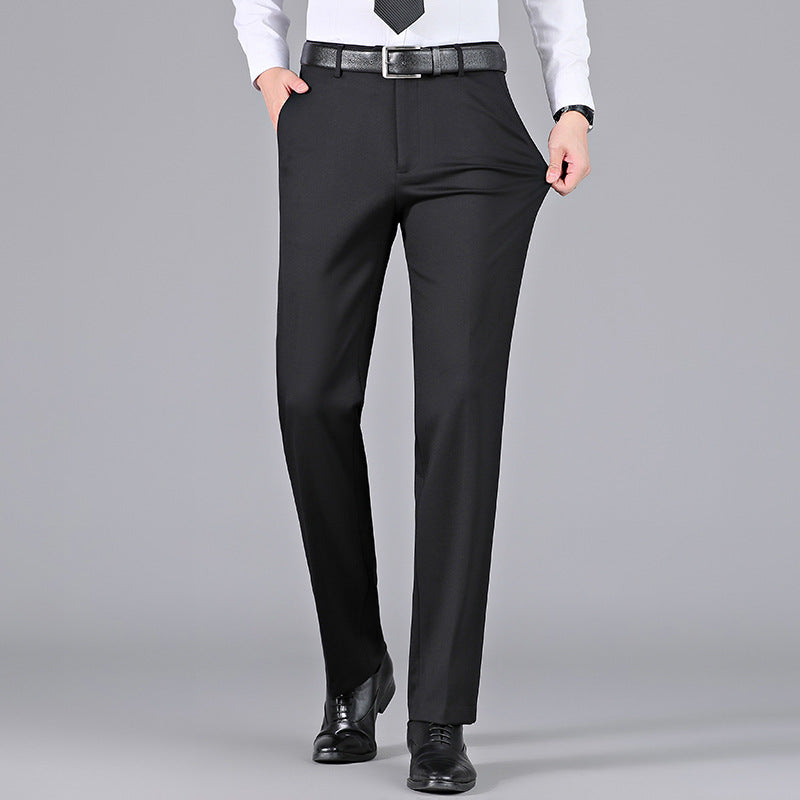 Men's stretch casual pants, no ironing, easy to care, business anti-wrinkle trousers, all-match straight trousers for men