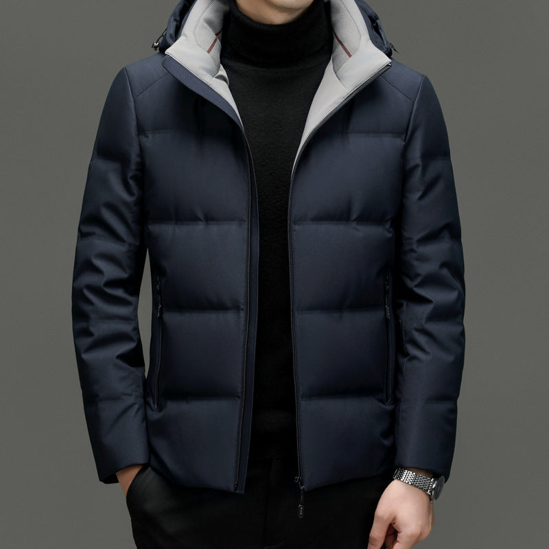 2024 Winter down jacket for men, lightweight and warm, white goose down, high-end men's fashion, casual, thick stand-up collar jacket