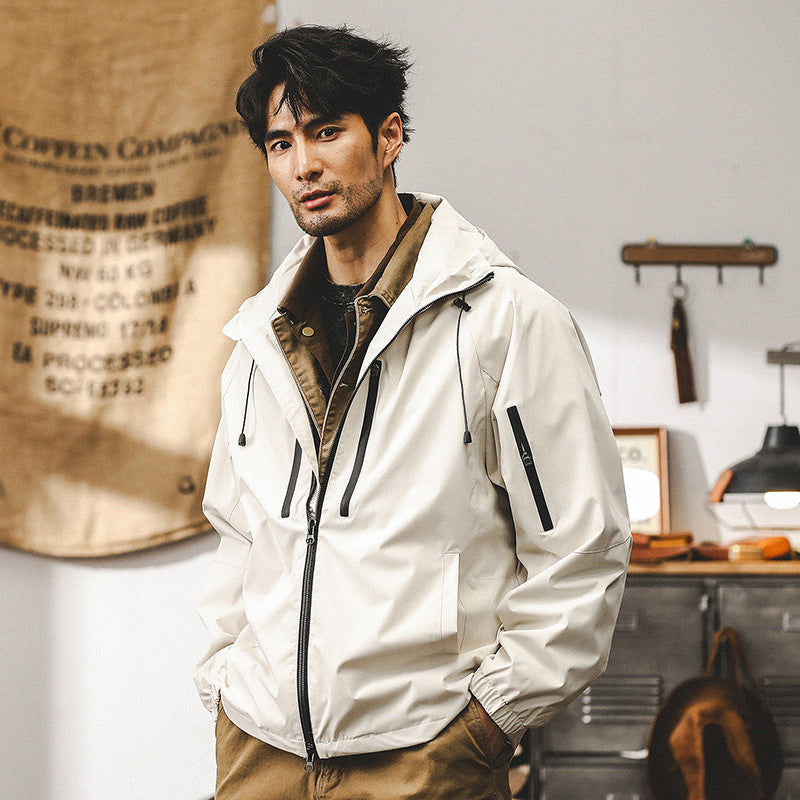 Retro outdoor jacket for men, spring and autumn style, loose and fashionable mountain casual workwear jacket for men, autumn