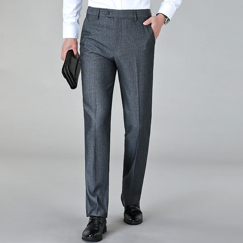 New Men's Suit Trousers Business Wool Formal High Waist Professional Straight Men's Suit Trousers