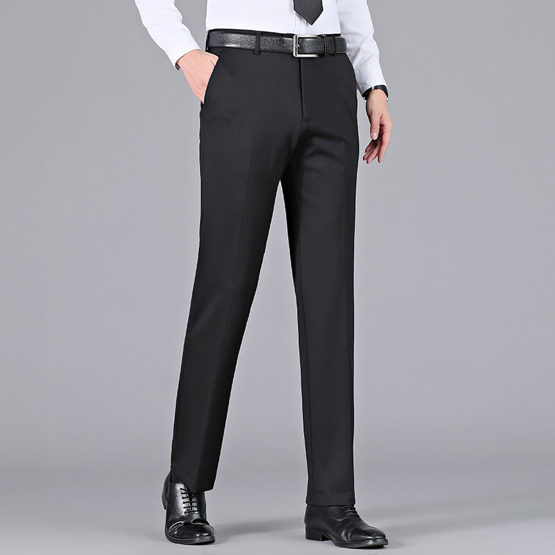 Men's stretch casual pants, no ironing, easy to care, business anti-wrinkle trousers, all-match straight trousers for men