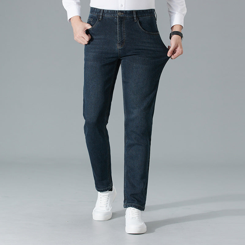 Small straight business casual versatile men's trousers elastic slim trousers