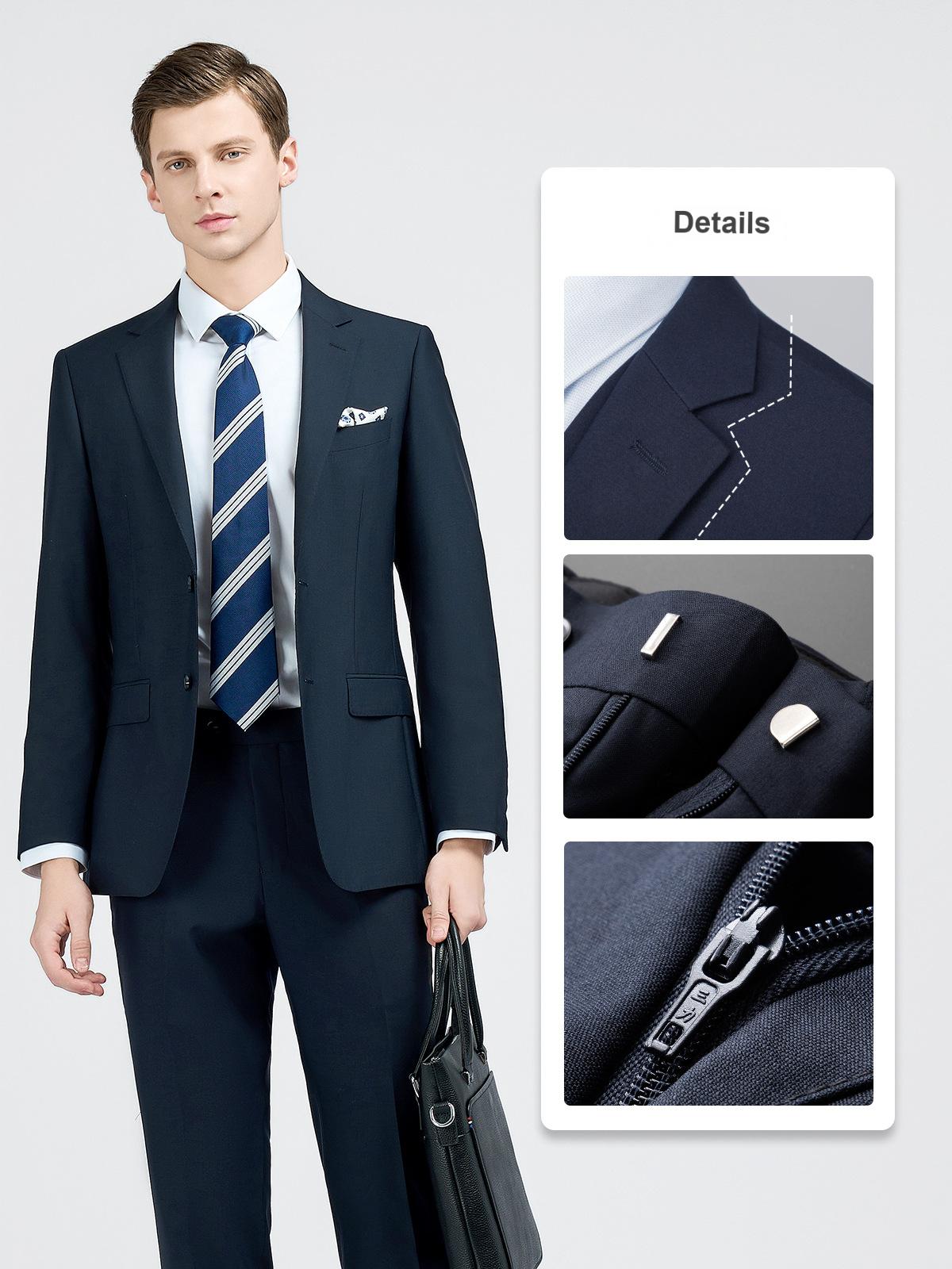 Men's suits, men's wedding groomsmen suits, 70% wool suits, men's corporate executive work clothes