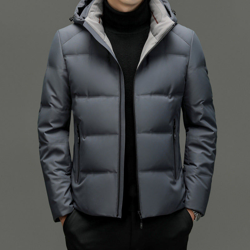 2024 Winter down jacket for men, lightweight and warm, white goose down, high-end men's fashion, casual, thick stand-up collar jacket