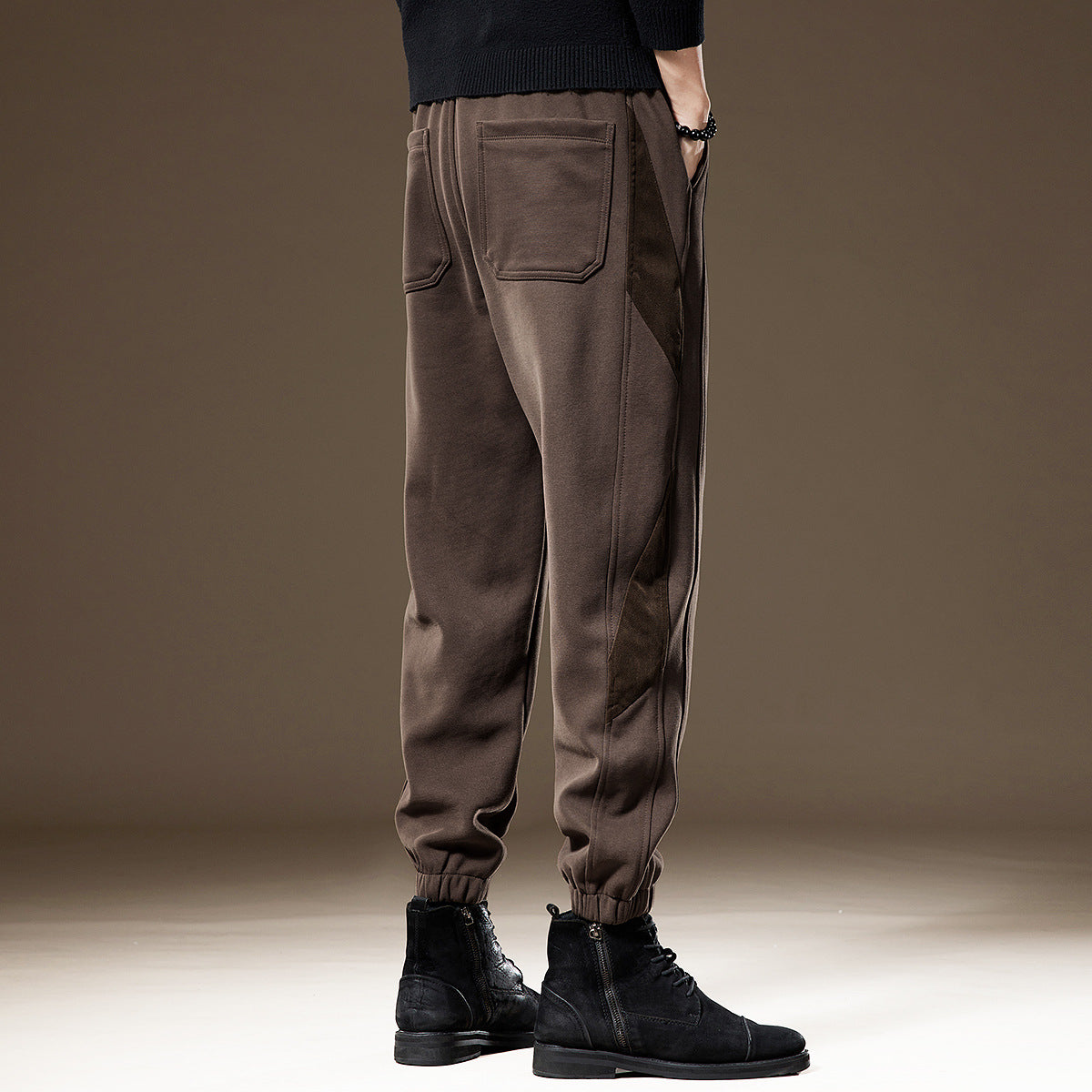 Men's new American casual pants with cuffs, men's loose splicing harem pants