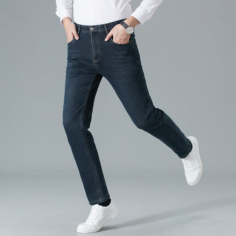 Small straight business casual versatile men's trousers elastic slim trousers