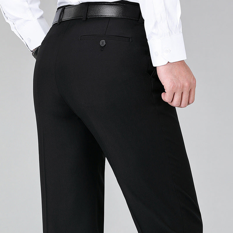 New Men's Suit Trousers Business Wool Formal High Waist Professional Straight Men's Suit Trousers