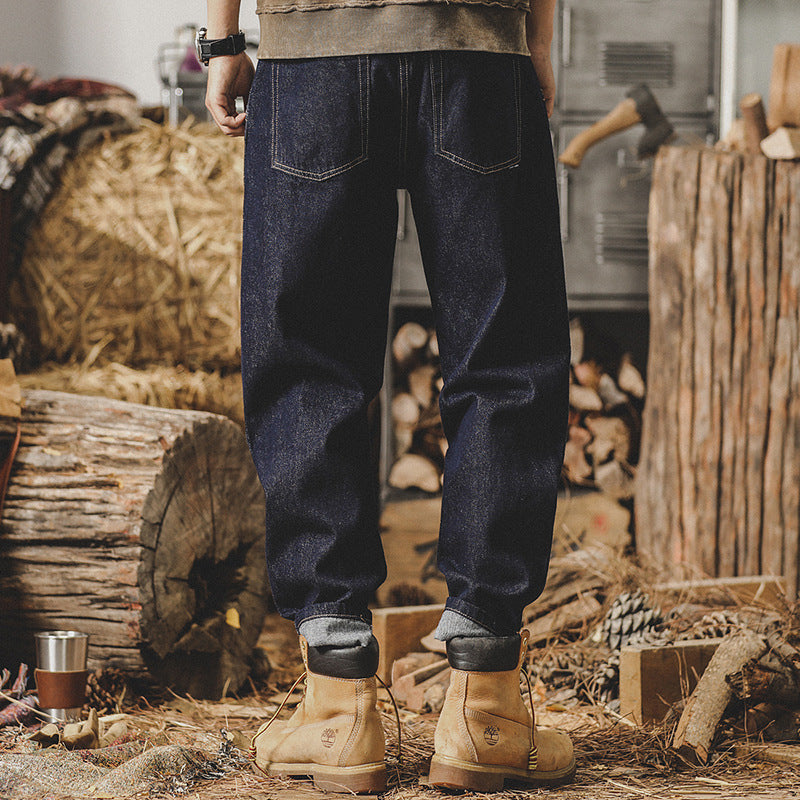 American retro classic jeans men's straight 2024 new versatile loose large size trousers