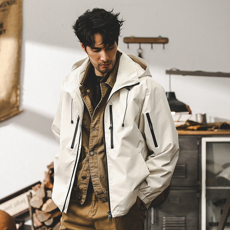 Retro outdoor jacket for men, spring and autumn style, loose and fashionable mountain casual workwear jacket for men, autumn