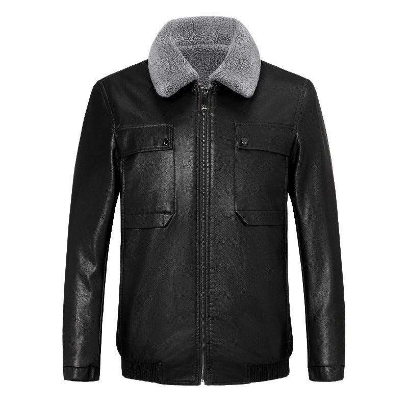 Winter thickened genuine leather jacket for men, high-end fur and fur integrated business handsome sheepskin warm jacket