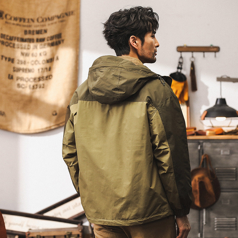 Retro Jacket Men's Autumn Loose Trendy Outdoor Hunting Tactical Functional Hooded Workwear Jacket
