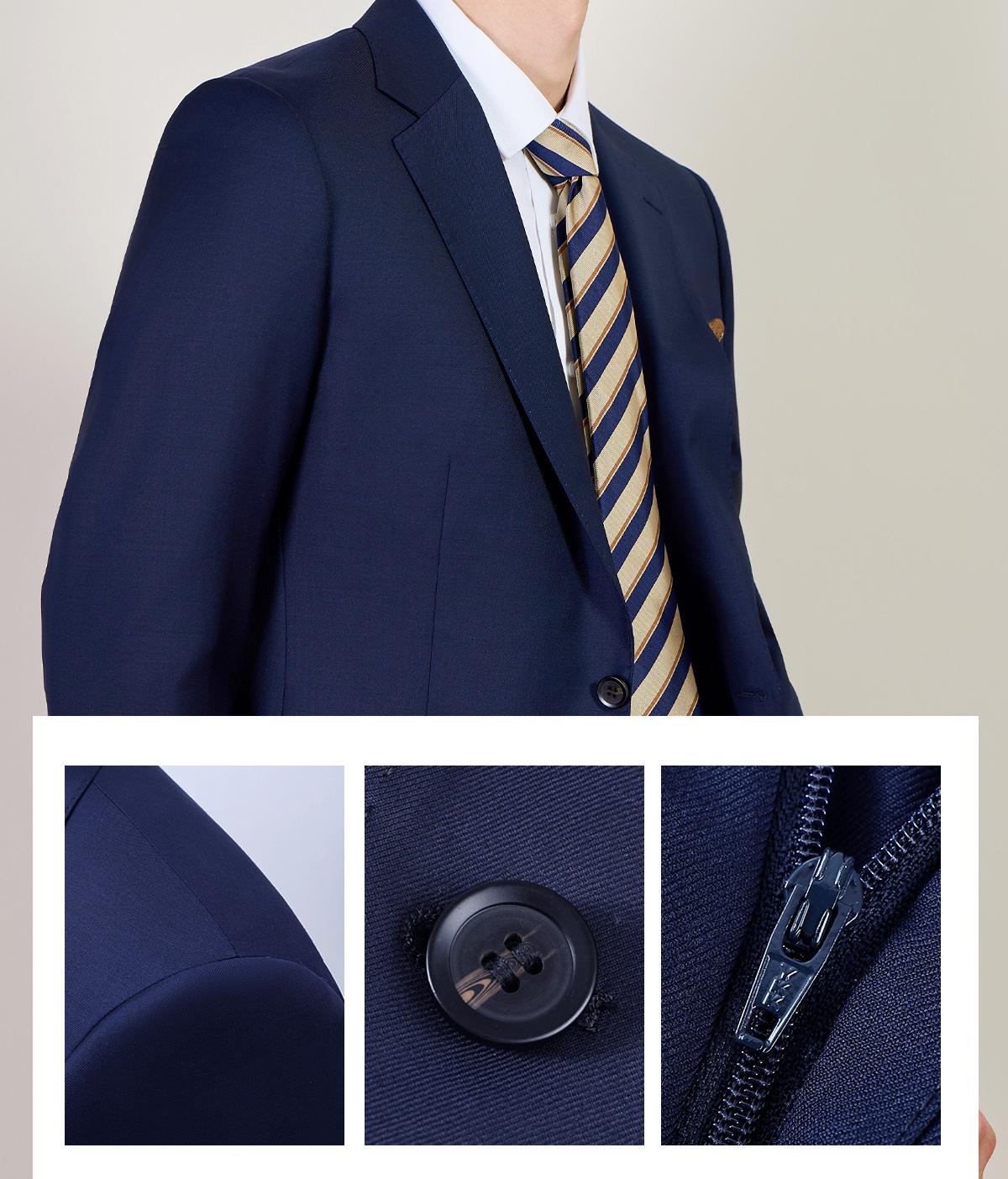 High-end professional suits for men, wool, machine washable groomsmen suits, wedding white-collar formal suits, men's suits for autumn, full set