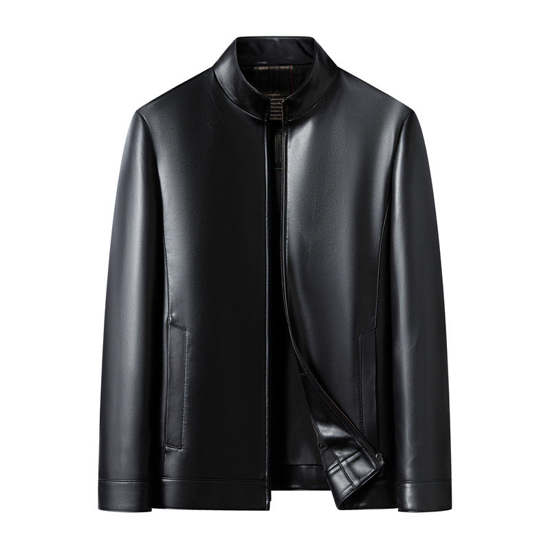 Sheep leather leather jacket, men's leather jacket, coat lining down jacket