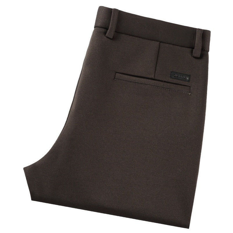 Men's casual trousers for autumn and winter, thick and high-end middle-aged and young people, small straight tube