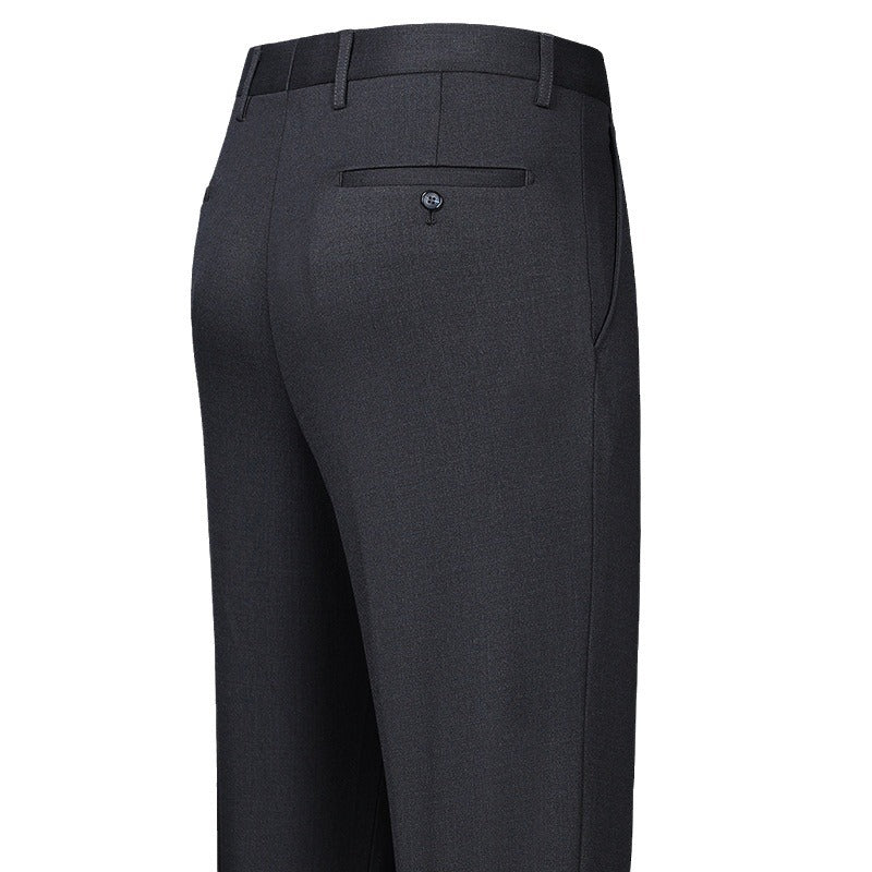 Autumn and winter wool trousers high-end elastic men's business casual mulberry silk drape suit trousers men