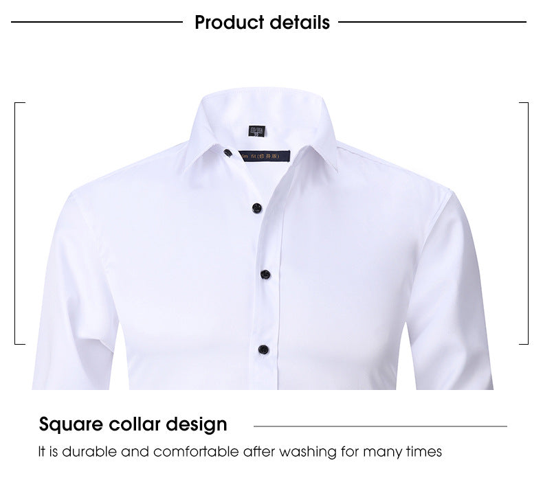 Spring and autumn casual tops, professional shirts, company work clothes, high-end commuting, iron-free business white shirts