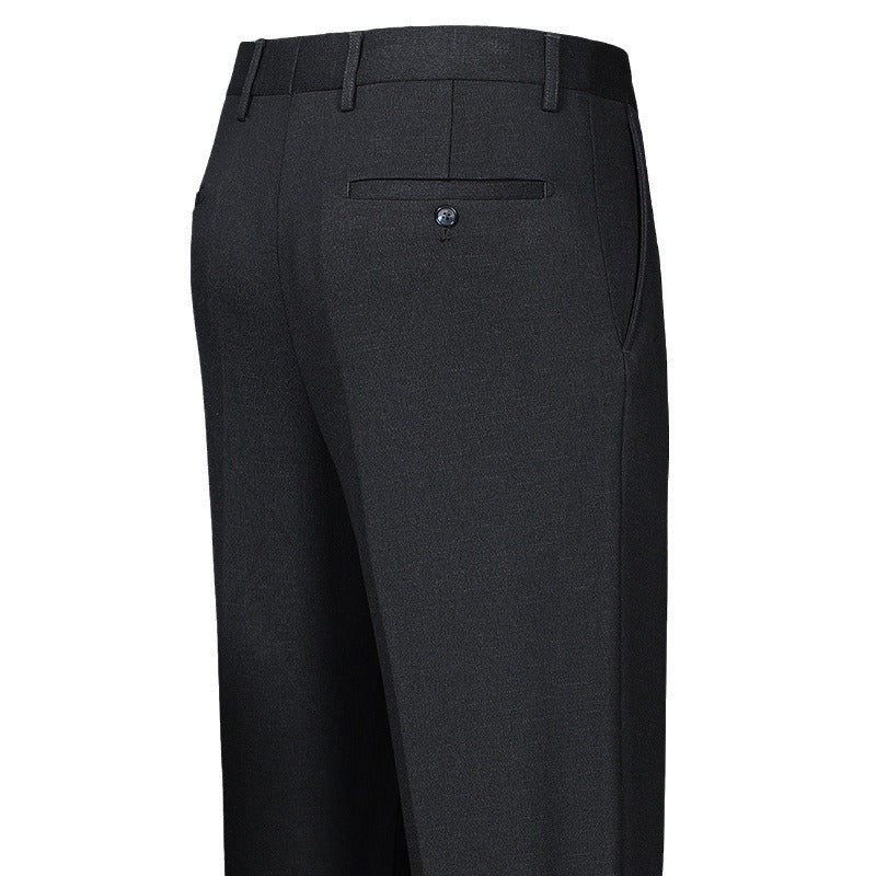 Men's thick wool stretch straight casual suit pants for autumn and winter
