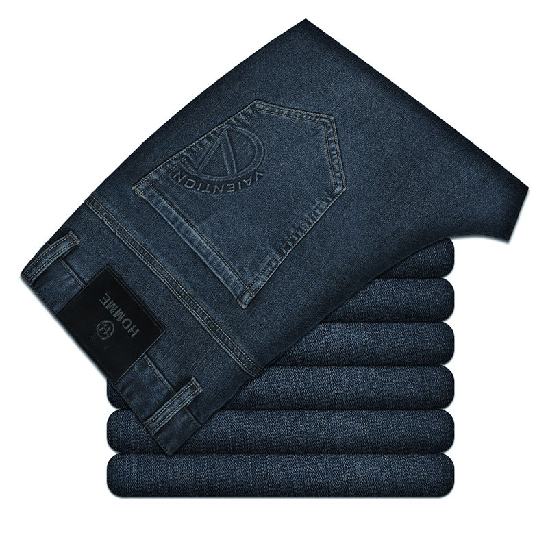Small straight business casual versatile men's trousers elastic slim trousers