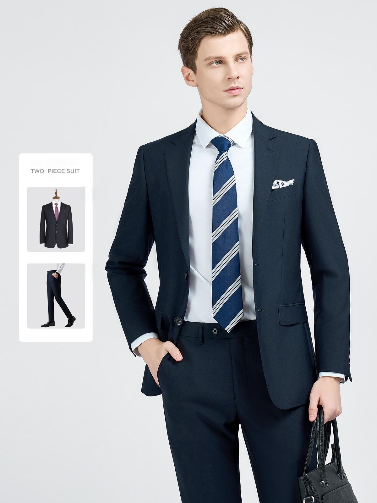Men's suits, men's wedding groomsmen suits, 70% wool suits, men's corporate executive work clothes