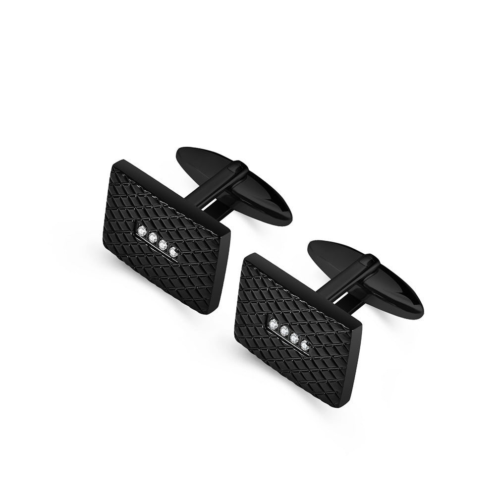 Fashionable diamond embossed CNC stone inlaid men's cufflinks French suit shirt cufflinks cuff nails