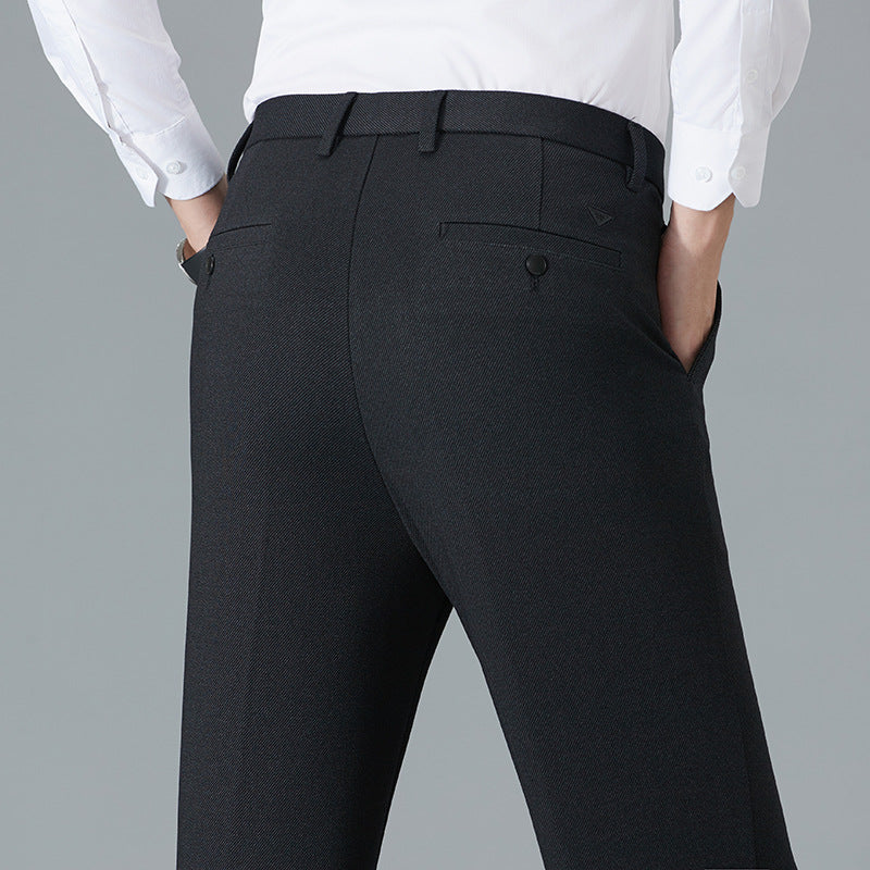 Autumn and winter men's wool trousers loose brushed straight high waist trousers