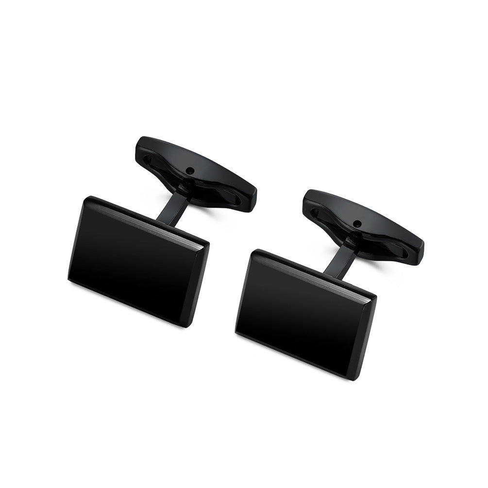 Simple square bevel brushed men's high-end suit cufflinks French business collar cufflinks