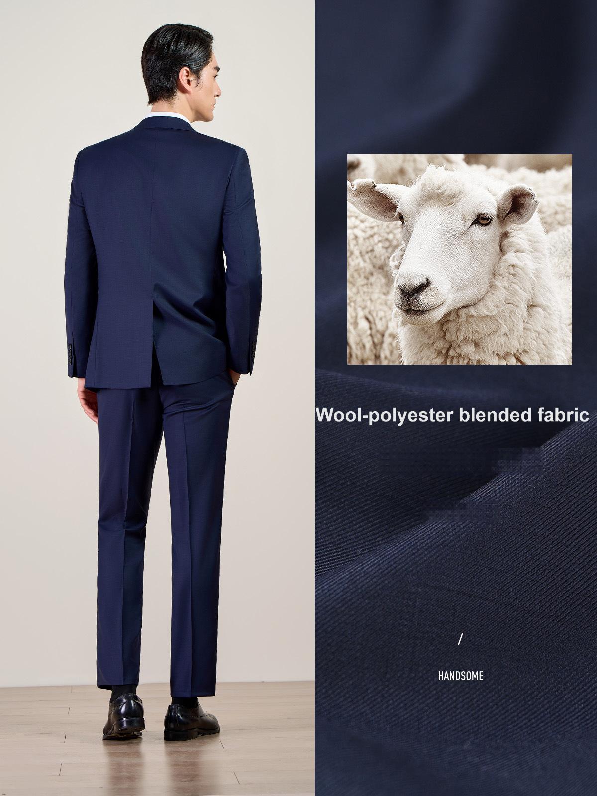 High-end professional suits for men, wool, machine washable groomsmen suits, wedding white-collar formal suits, men's suits for autumn, full set