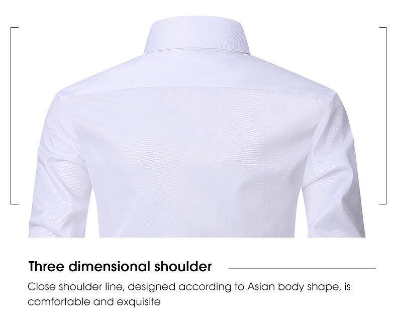 Spring and autumn casual tops, professional shirts, company work clothes, high-end commuting, iron-free business white shirts