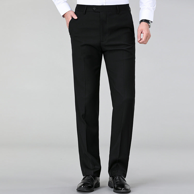 New Men's Suit Trousers Business Wool Formal High Waist Professional Straight Men's Suit Trousers
