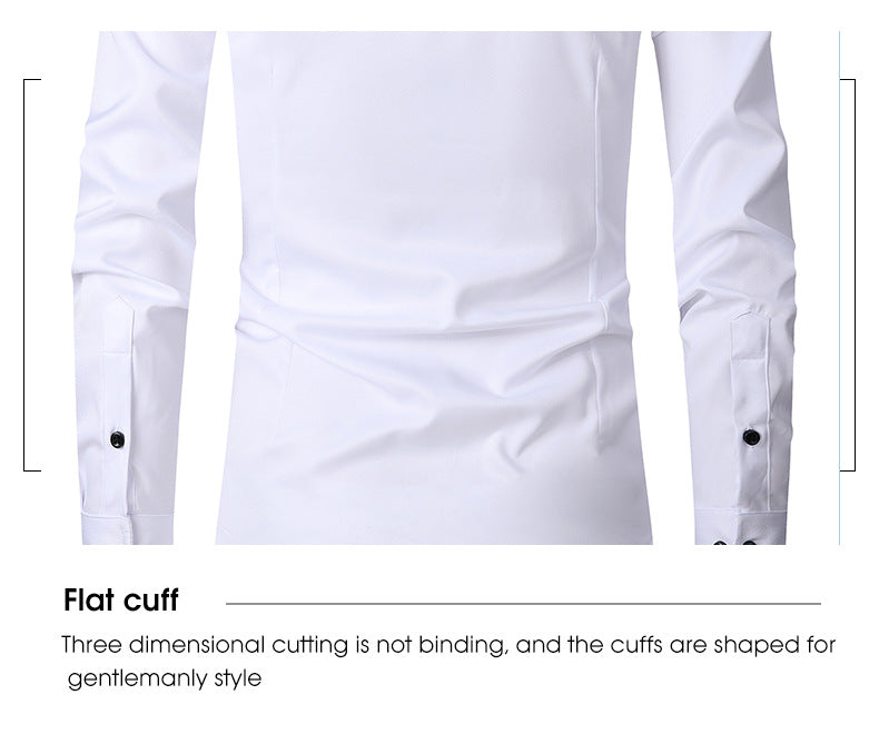 Spring and autumn casual tops, professional shirts, company work clothes, high-end commuting, iron-free business white shirts