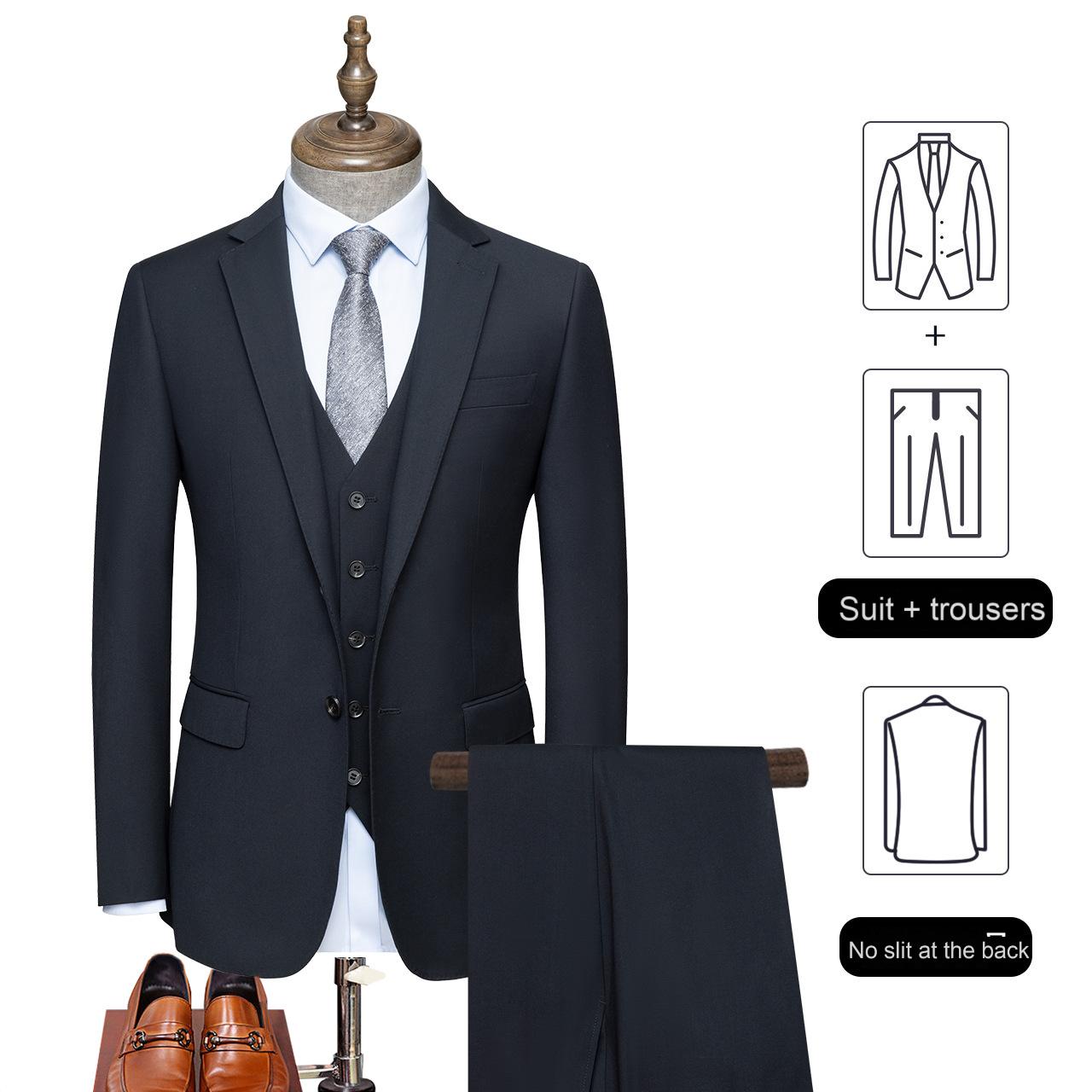 Navy blue men's suits work clothes