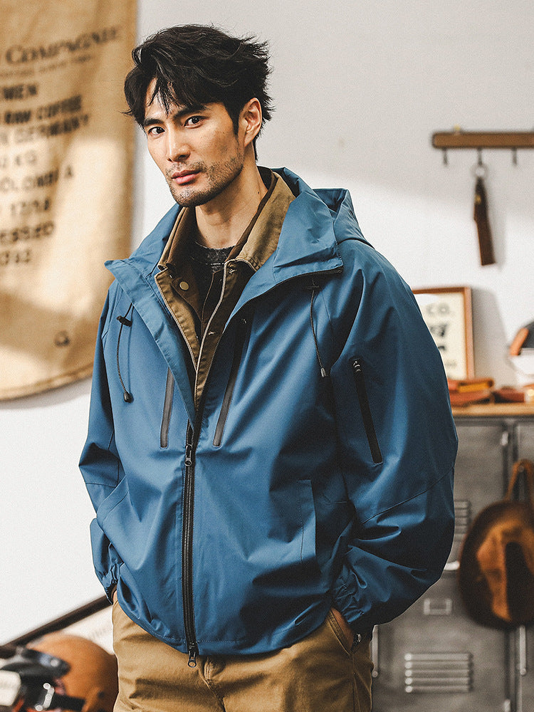 Retro outdoor jacket for men, spring and autumn style, loose and fashionable mountain casual workwear jacket for men, autumn