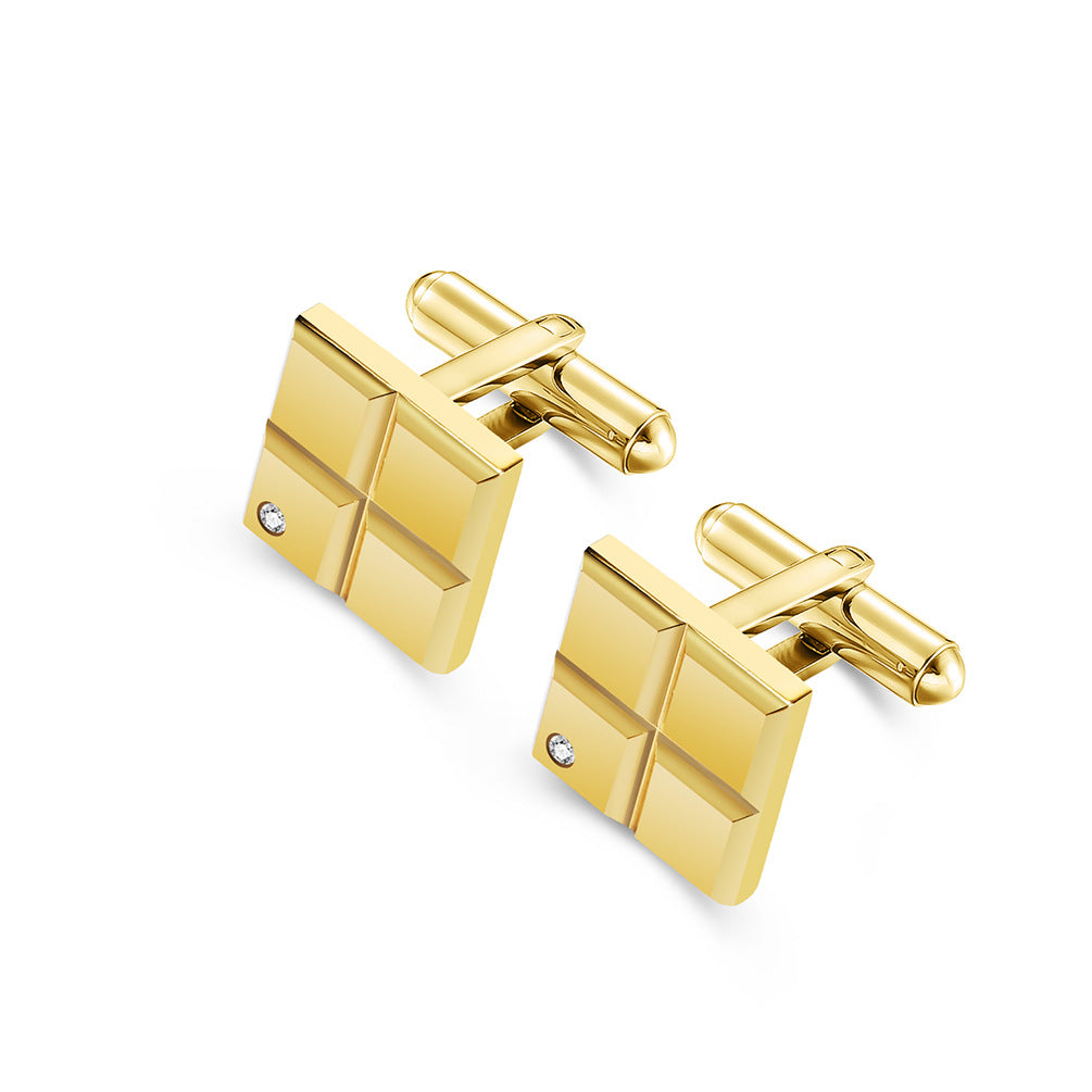New Men's Slotted Oil-filled Stainless Steel French Simple Fashion Suit Cufflinks High-end French Shirt Decorative Buttons