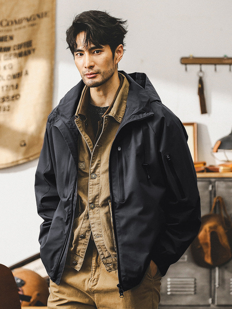 Retro outdoor jacket for men, spring and autumn style, loose and fashionable mountain casual workwear jacket for men, autumn