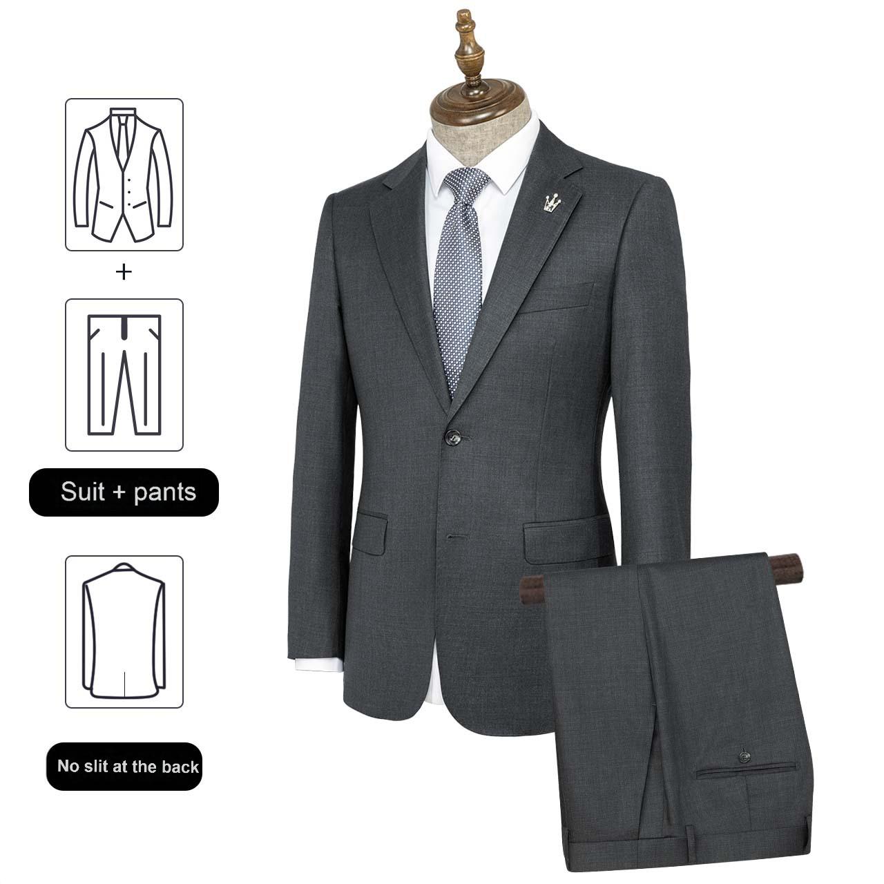 High-end professional suits for men, wool, machine washable groomsmen suits, wedding white-collar formal suits, men's suits for autumn, full set