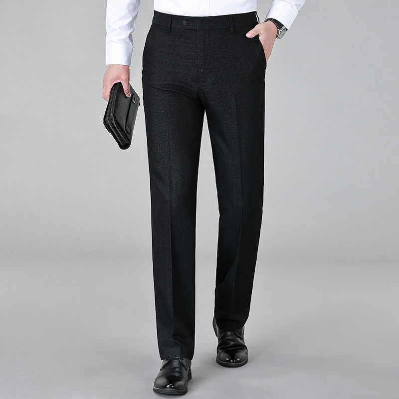 New Men's Suit Trousers Business Wool Formal High Waist Professional Straight Men's Suit Trousers