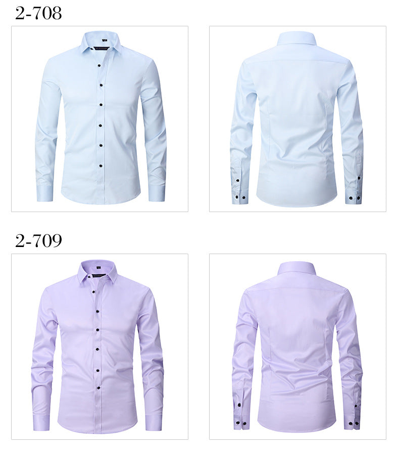Spring and autumn casual tops, professional shirts, company work clothes, high-end commuting, iron-free business white shirts
