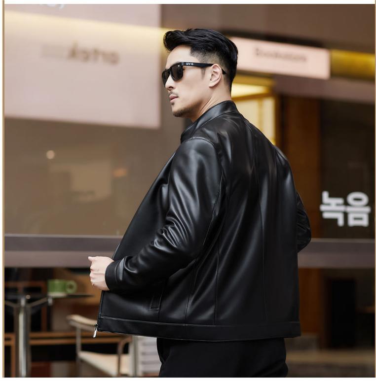 Sheep leather leather jacket, men's leather jacket, coat lining down jacket