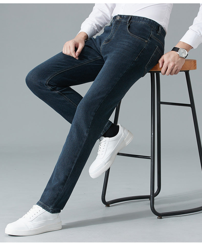 Small straight business casual versatile men's trousers elastic slim trousers