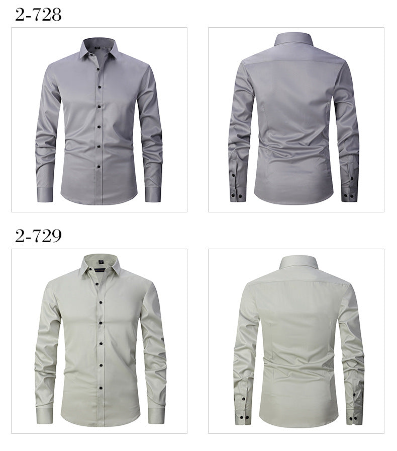 Spring and autumn casual tops, professional shirts, company work clothes, high-end commuting, iron-free business white shirts