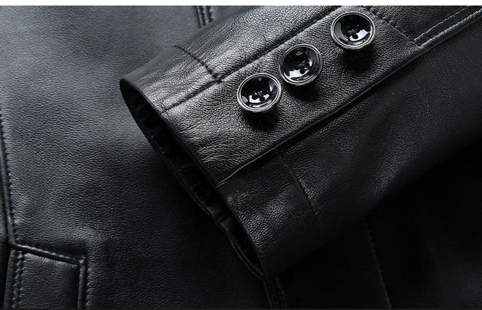 2025 Autumn and Winter First Layer Sheepskin Leather Jacket Men's Genuine Leather Jacket Short Leather Coat