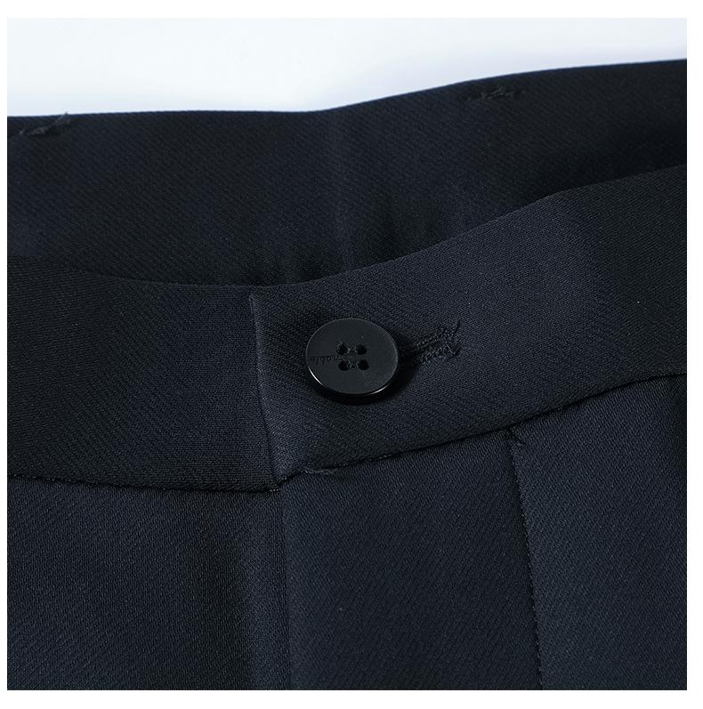 Thick business non-iron trousers for middle-aged and young men's casual trousers, elastic small straight long trousers