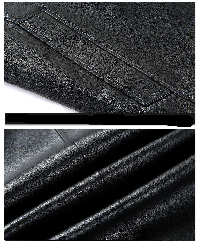 2025 Autumn and Winter First Layer Sheepskin Leather Jacket Men's Genuine Leather Jacket Short Leather Coat