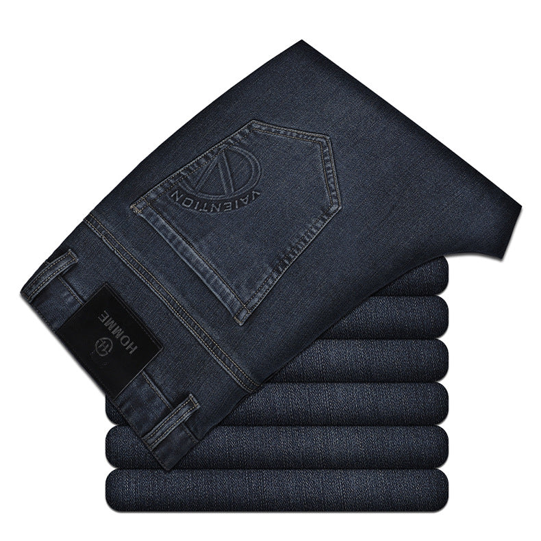 Small straight business casual versatile men's trousers elastic slim trousers