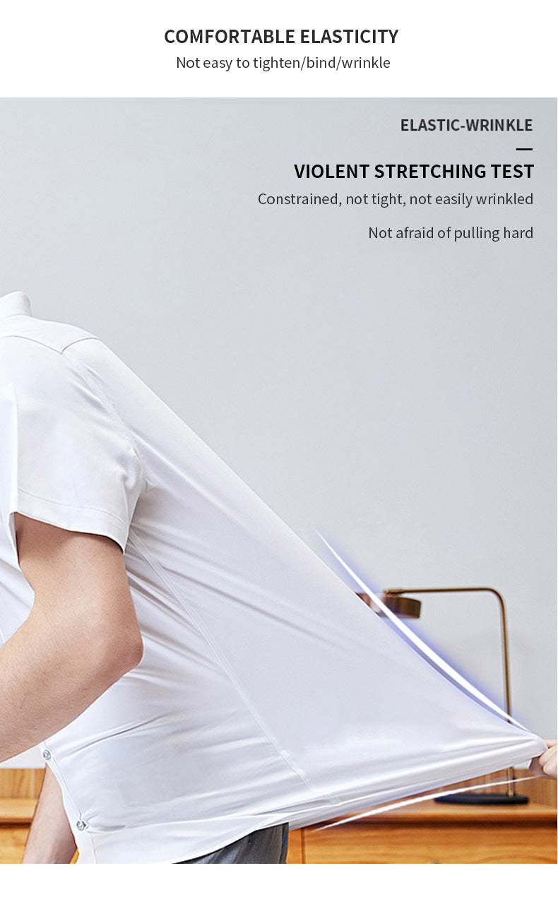 Short-sleeved shirt solid color business commuting simple men's clothes