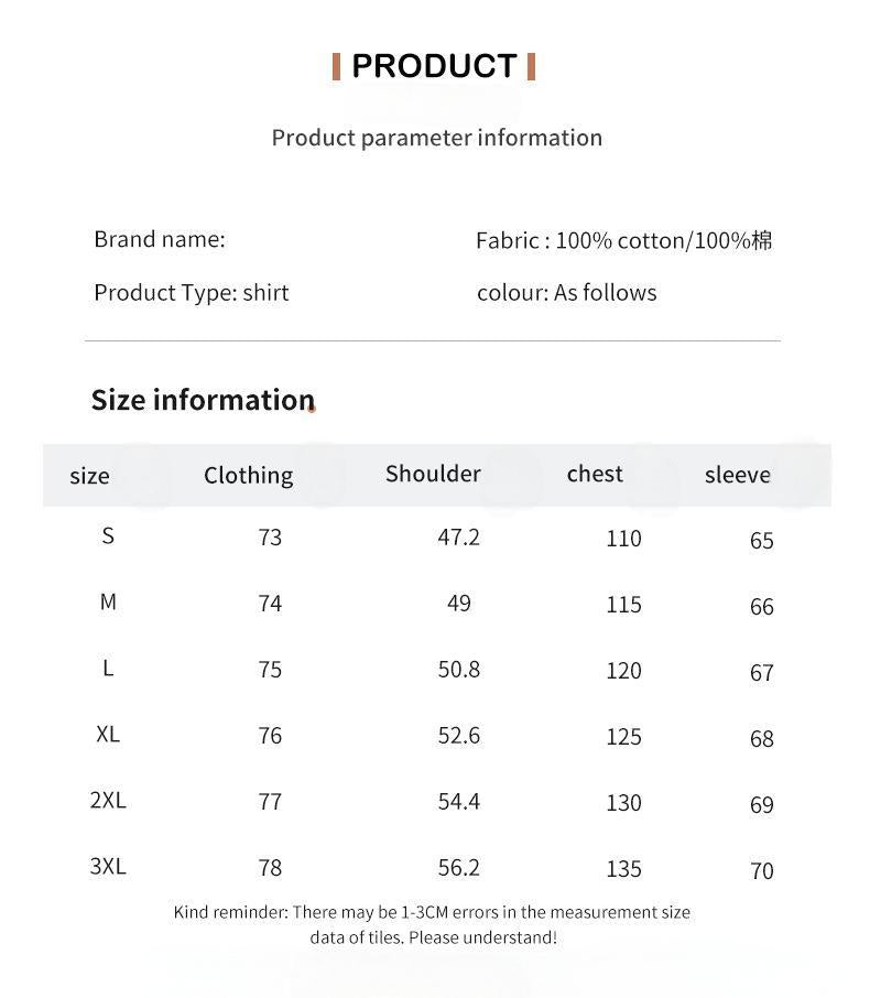 Spring Men's Casual Shirt Pure Cotton Long Sleeve American Retro Shirt