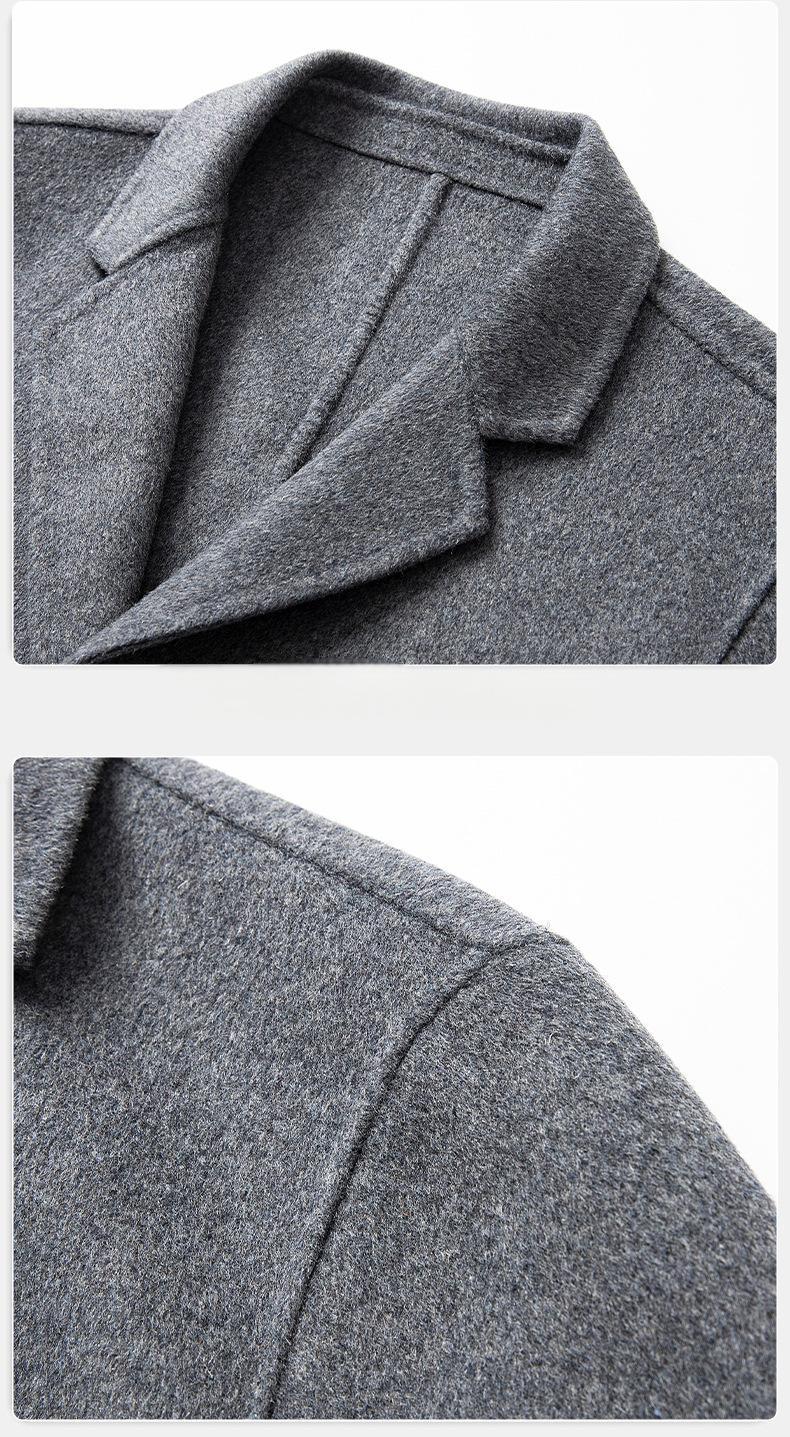 2024 Autumn and Winter Thickened Double-faced Wool Suit Jacket Men's Fashion Single-breasted Casual Cashmere Jacket Small Suit